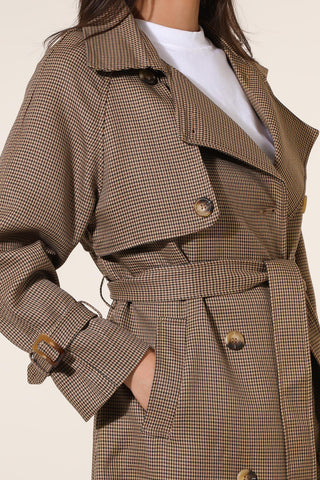 Checkered Trench Coat