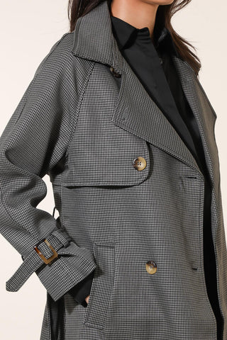 Checkered Trench Coat