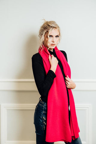 Ruby Red Cashmere Women's Scarf