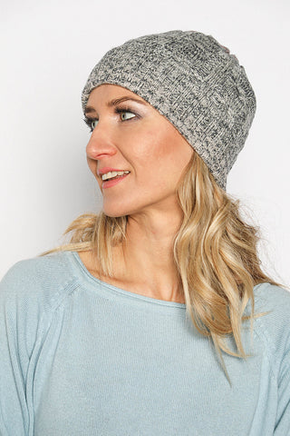 Cashmere Mix Knit Cable Beanie