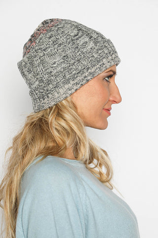 Cashmere Mix Knit Cable Beanie