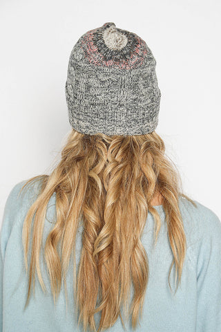 Cashmere Mix Knit Cable Beanie