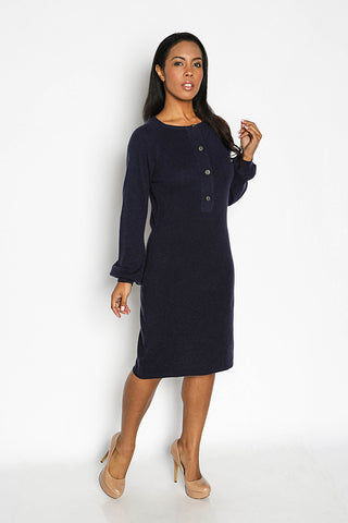 Women's Button Down Cashmere Sweater Dress