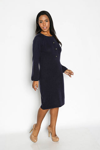 Women's Button Down Cashmere Sweater Dress