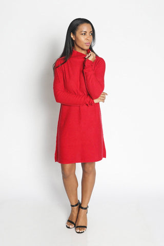 Women 100% Cashmere Turtle Neck Sweater Dress