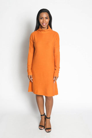 Women 100% Cashmere Turtle Neck Sweater Dress