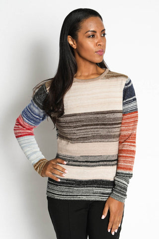 Multicolor Ladies Crew Neck Cashmere Sweatshirt