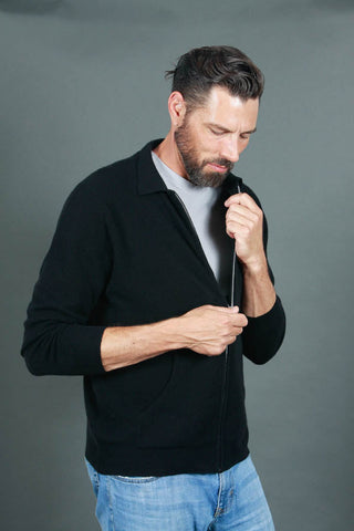 Men's Full-Zip Cashmere Sweater