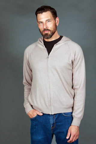 Men's Gray Hooded Cashmere Sweater