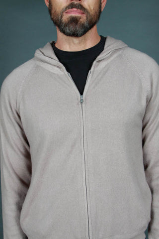 Men's Gray Hooded Cashmere Sweater