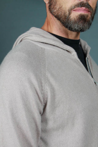 Men's Gray Hooded Cashmere Sweater