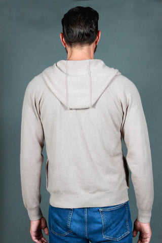 Men's Gray Hooded Cashmere Sweater