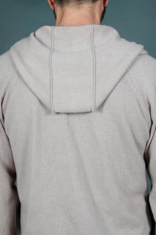 Men's Gray Hooded Cashmere Sweater