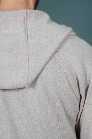 Men's Gray Hooded Cashmere Sweater