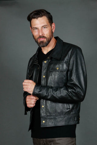 Men's Classic Leather Motorcycle Jacket